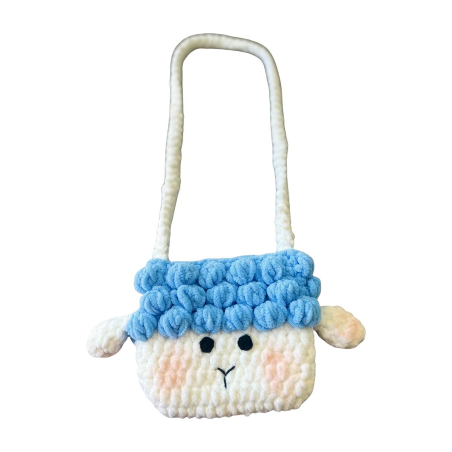 Handmade Crochet Little Lamb Bag for Kids,Cute Crossbody Purse, Toddler Gift,Plush Bag with Strap, Kawaii Bag,Gift for Girls,Gift for Kids