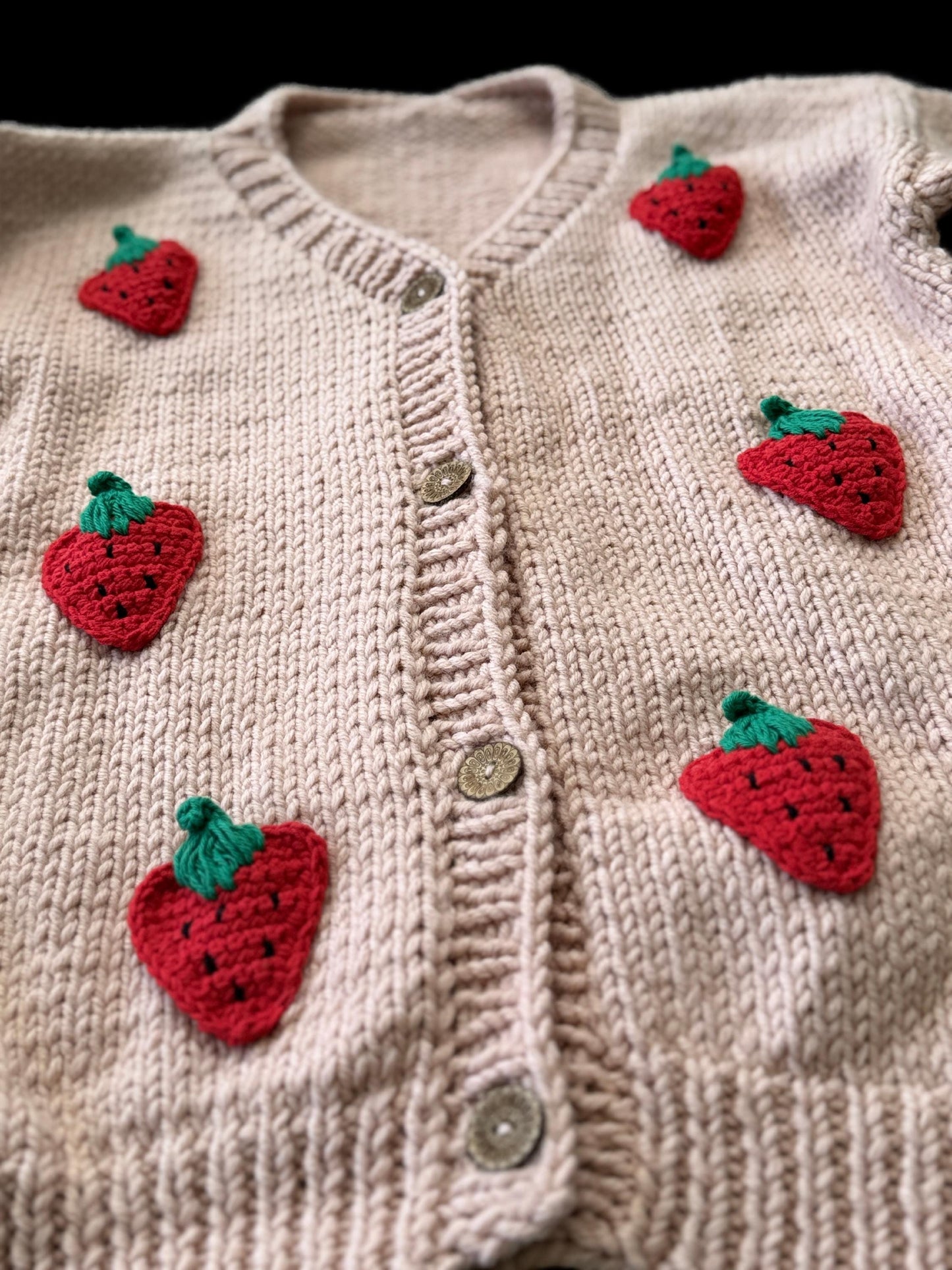 Strawberry Cardigan,Handmade Cardigan,Trendy Cardigan,Gift for Girlfriend Wife,Birthday Gift,Fashion Cardigan