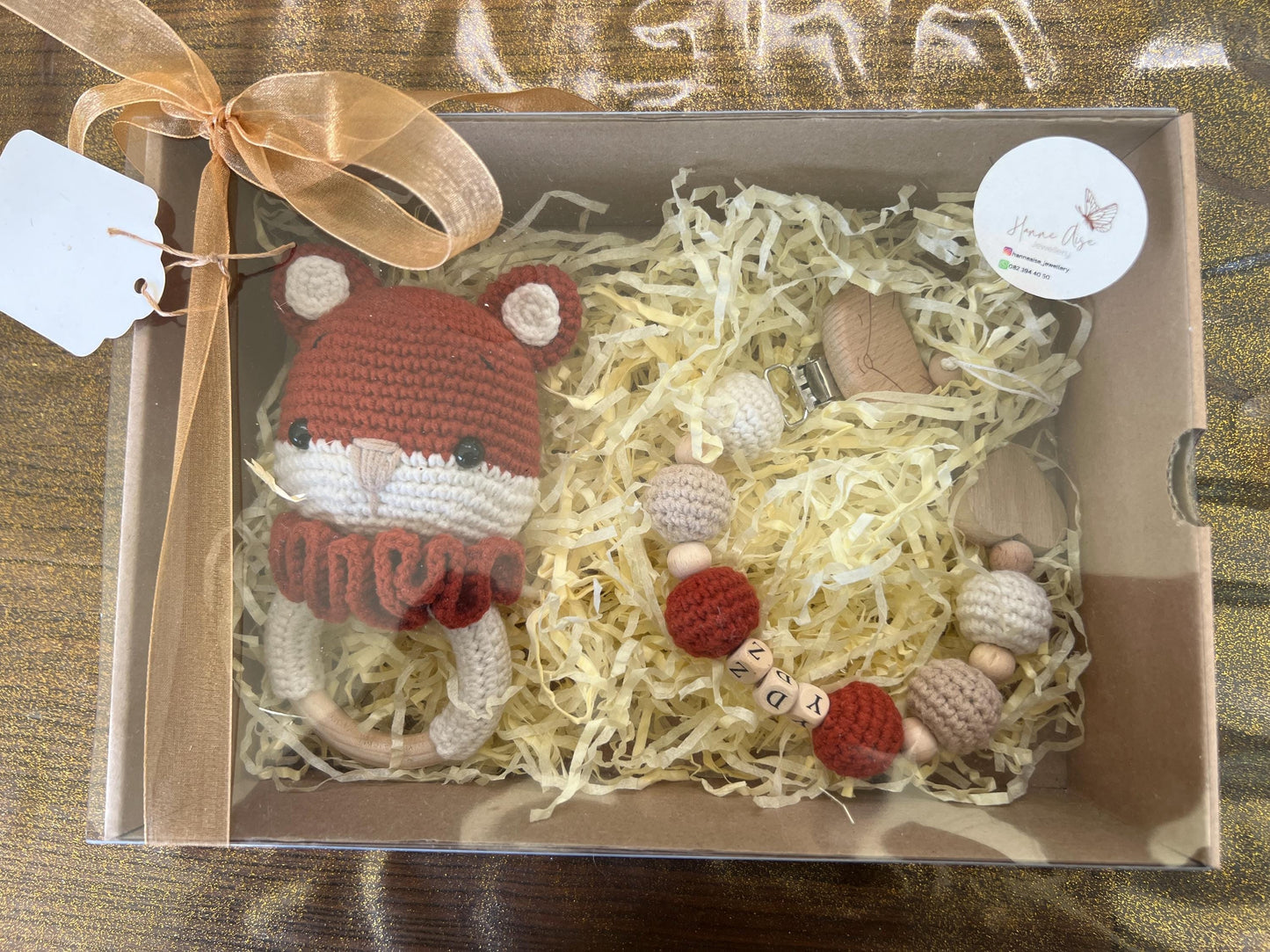 Handmade Baby Personalized Dummy Chain and Toy Gift Set,Baby Shower Gift Set,Newborn Gift Set,Dummy Chain Rattle Toy
