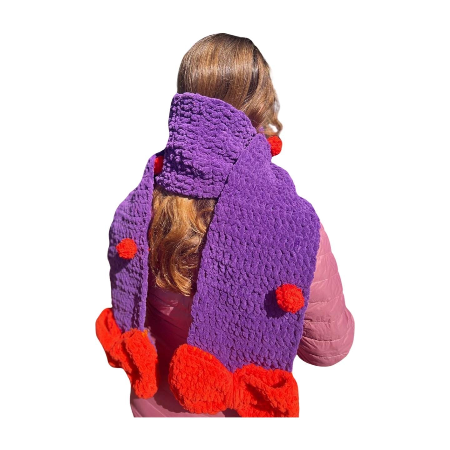 Fluffy Scarf,Strawberry Scarf,Cloud Scarf,Daisy Scarf,Cherry Scarf,Tulip Scarf,Bow Scarf,Handmade Crochet Scarf,Gift Scarf