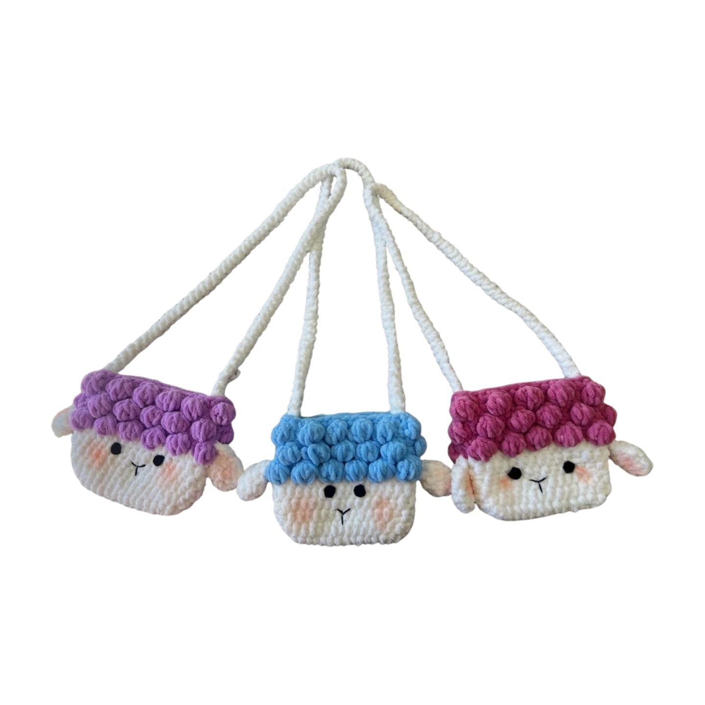 Handmade Crochet Little Lamb Bag for Kids,Cute Crossbody Purse, Toddler Gift,Plush Bag with Strap, Kawaii Bag,Gift for Girls,Gift for Kids