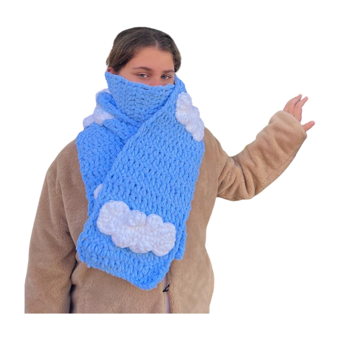 Fluffy Scarf,Strawberry Scarf,Cloud Scarf,Daisy Scarf,Cherry Scarf,Tulip Scarf,Bow Scarf,Handmade Crochet Scarf,Gift Scarf