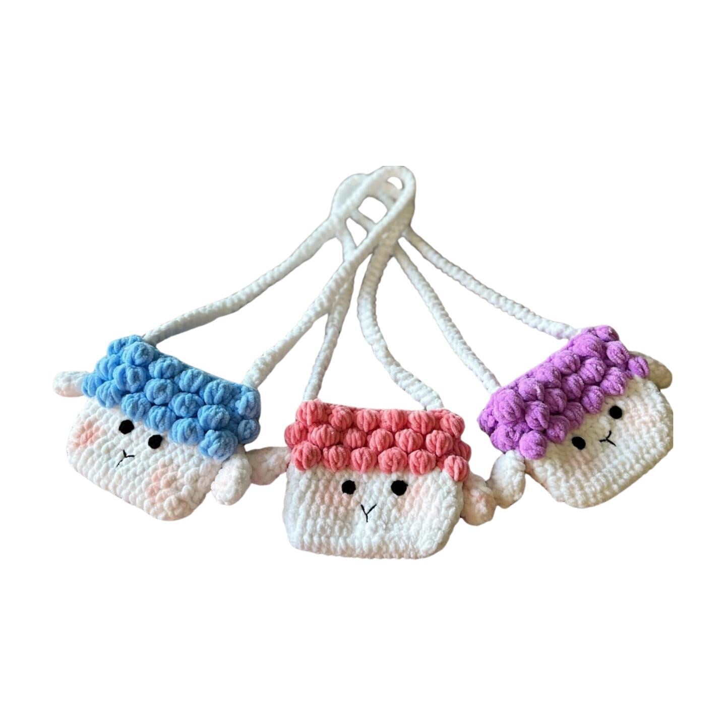 Handmade Crochet Little Lamb Bag for Kids,Cute Crossbody Purse, Toddler Gift,Plush Bag with Strap, Kawaii Bag,Gift for Girls,Gift for Kids