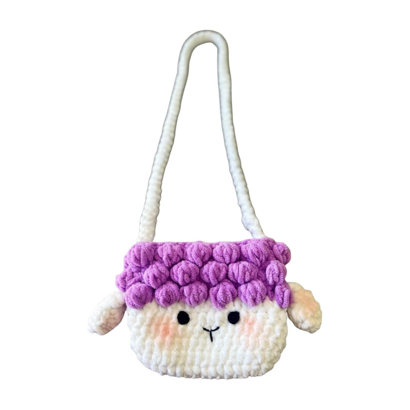 Handmade Crochet Little Lamb Bag for Kids,Cute Crossbody Purse, Toddler Gift,Plush Bag with Strap, Kawaii Bag,Gift for Girls,Gift for Kids