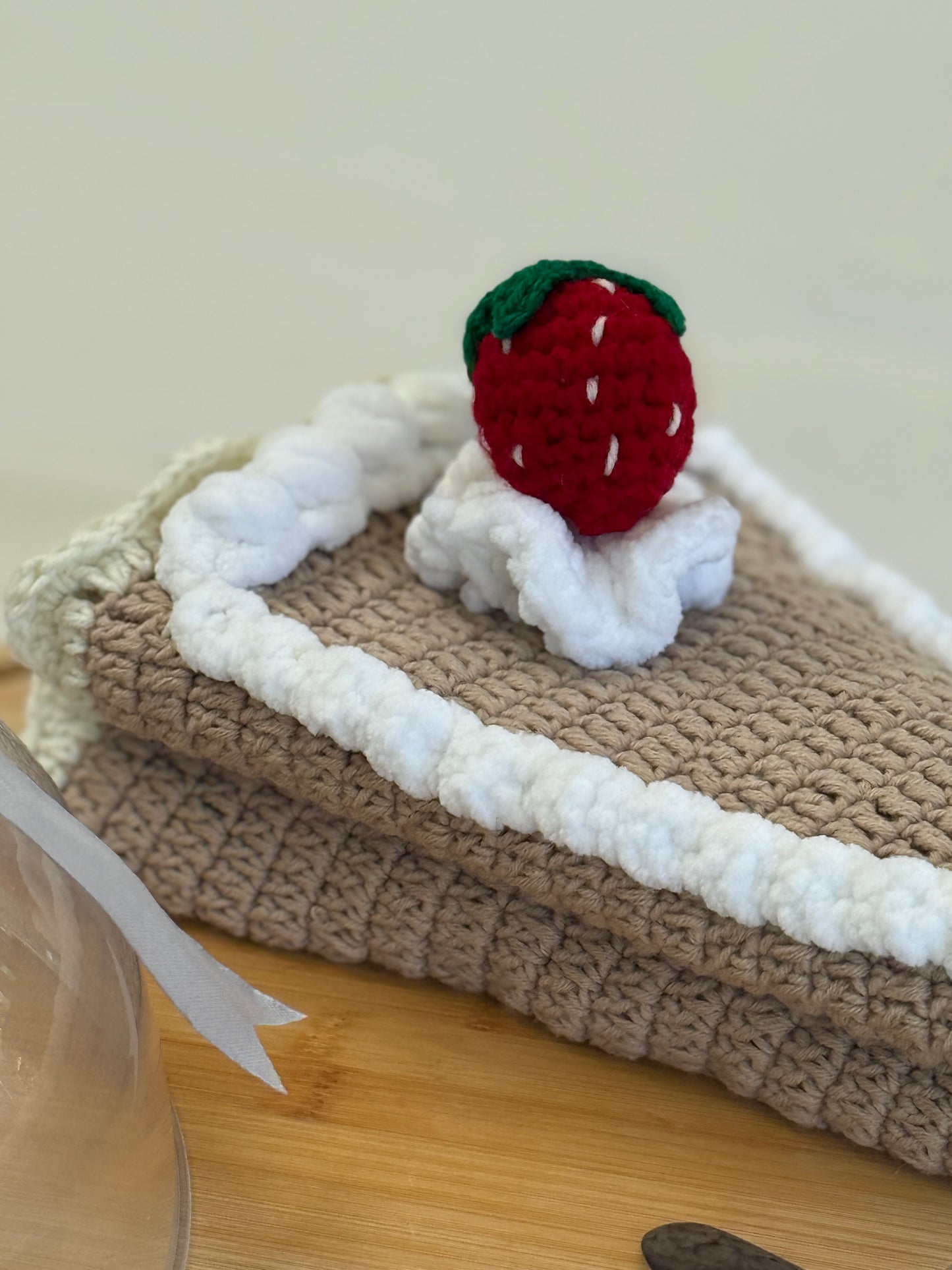 Crochet Cake Slice Blanket – Handmade Gift | 3 Sizes | 4 Toppings | Free Gift Packaging