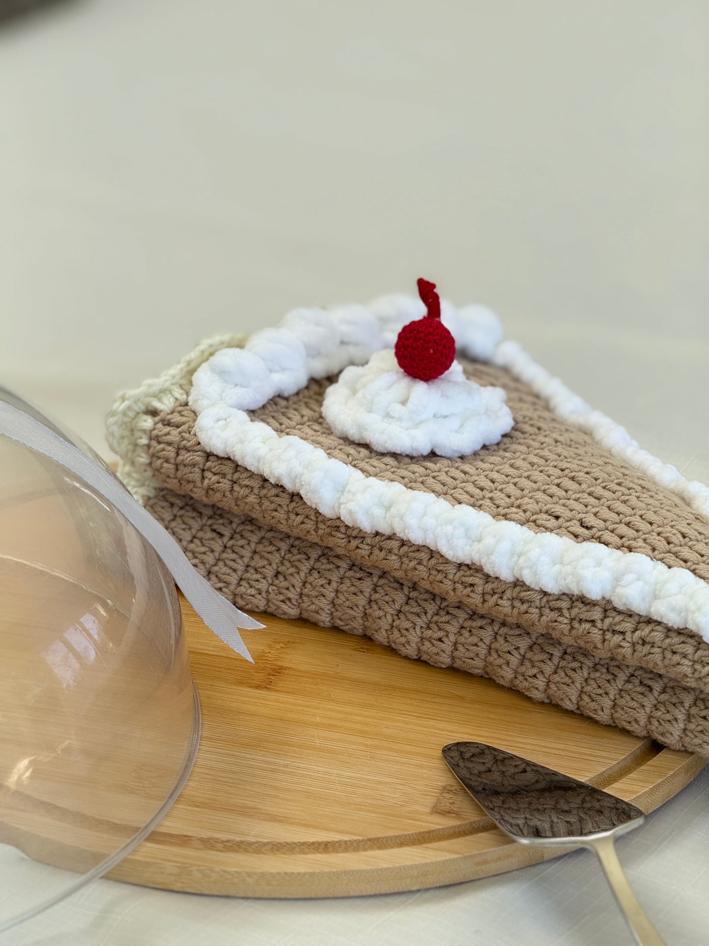 Crochet Cake Slice Blanket – Handmade Gift | 3 Sizes | 4 Toppings | Free Gift Packaging