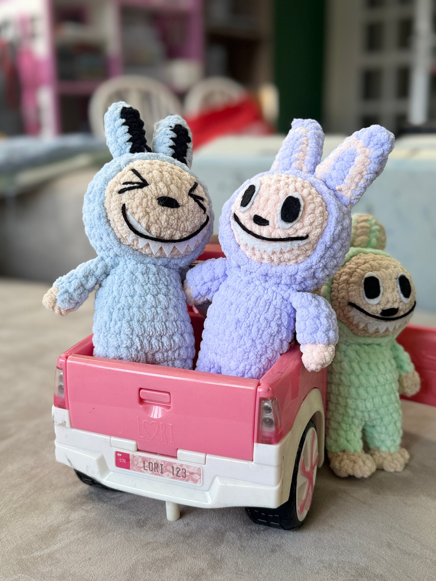 Crochet Labubu Plushie: Handmade Velvet Yarn Stuffed Animal SA