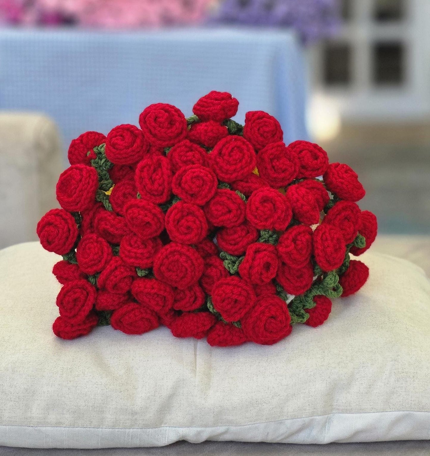 Handmade crochet bouquet throw – South African seller