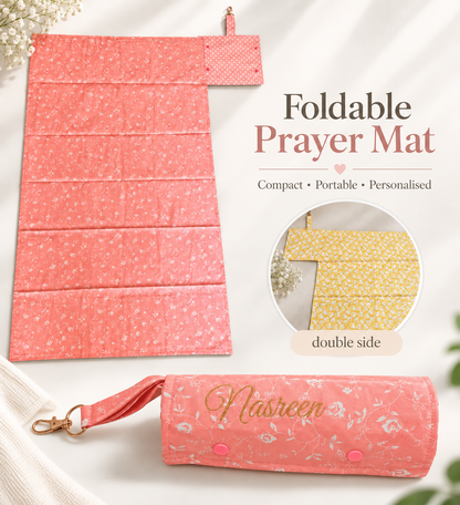 Personalised Charm Prayer Mat – Foldable Cotton Travel Prayer Mat