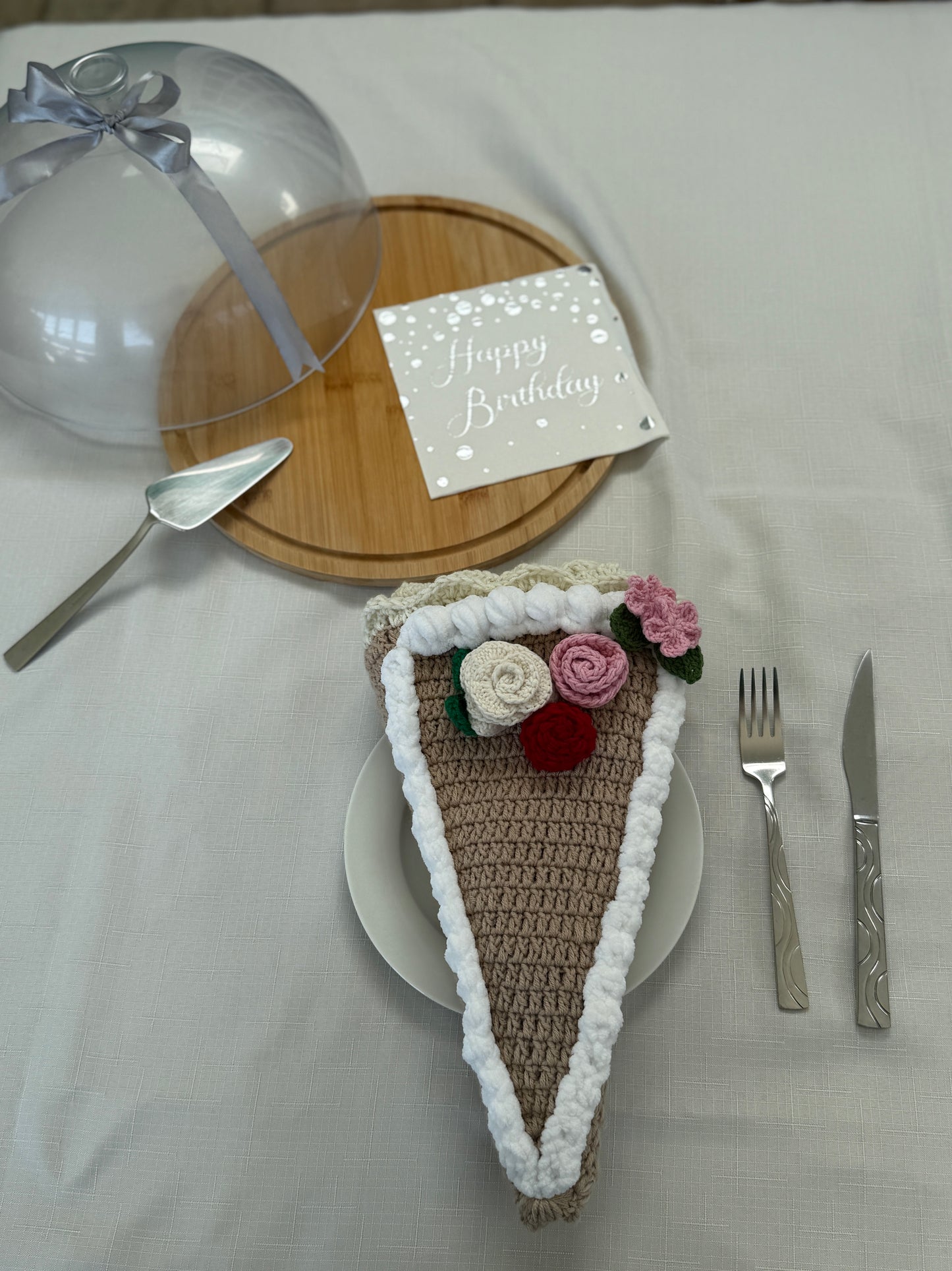 Crochet Cake Slice Blanket – Handmade Gift | 3 Sizes | 4 Toppings | Free Gift Packaging
