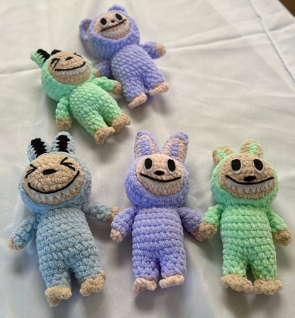 Crochet Labubu Plushie: Handmade Velvet Yarn Stuffed Animal SA