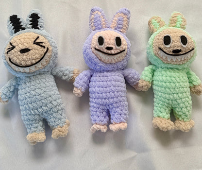 Crochet Labubu Plushie: Handmade Velvet Yarn Stuffed Animal SA