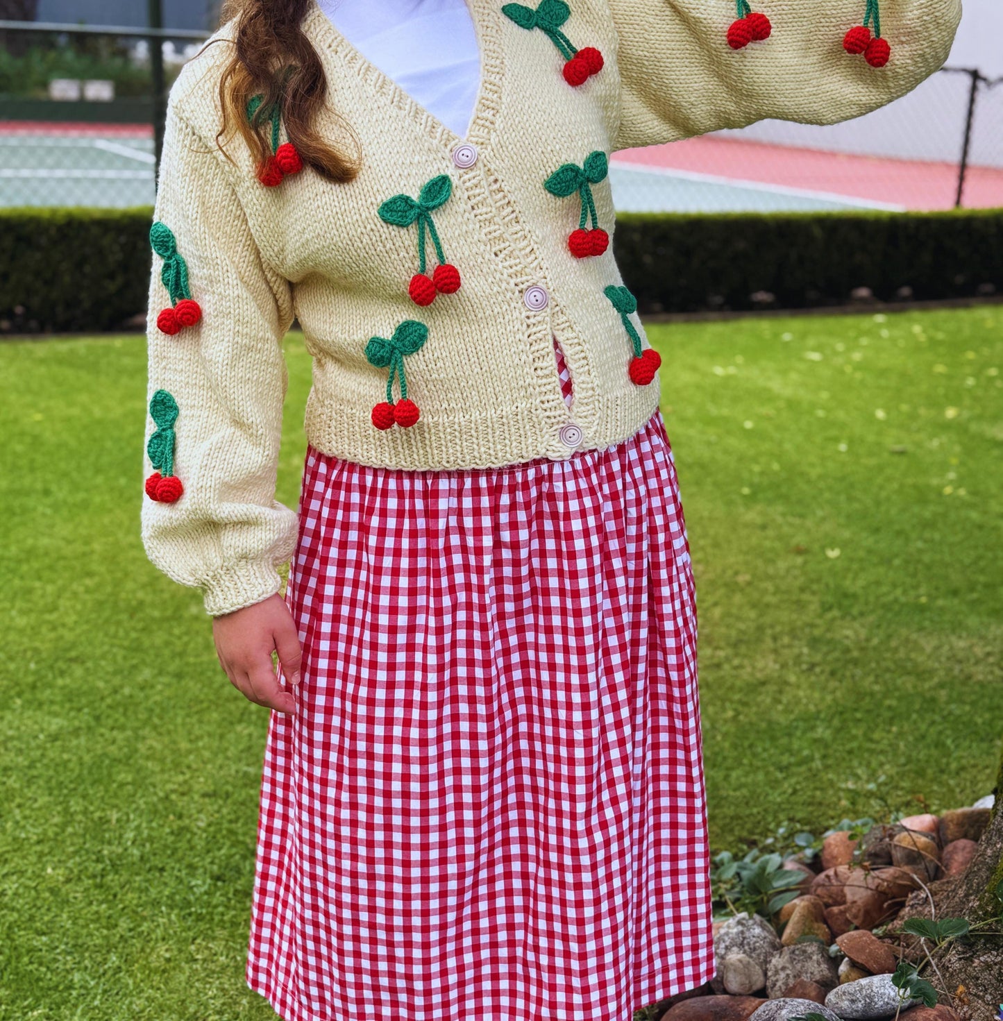 Cherry Cardigan,Handmade Cardigan,Trendy Cardigan,Gift for Girlfriend Wife,Birthday Gift,Fashion Cardigan