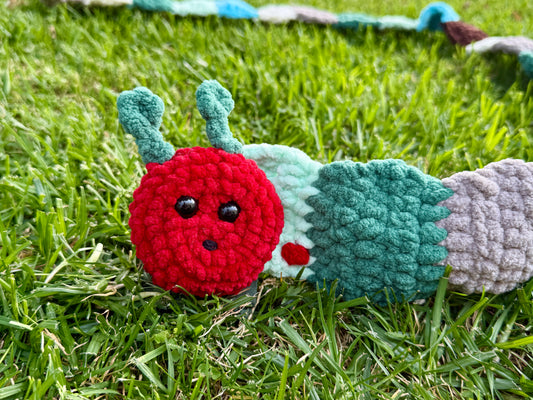 Crochet Caterpillar Scarf – Plush Velvet, Custom Colors