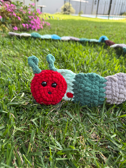 Crochet Caterpillar Scarf – Plush Velvet, Custom Colors