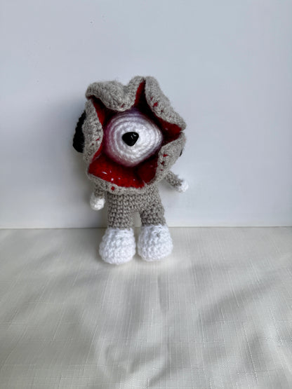 Demogorgon & Snoopy Inspired Crochet Flower Plush – Handmade Stranger Things Style Doll