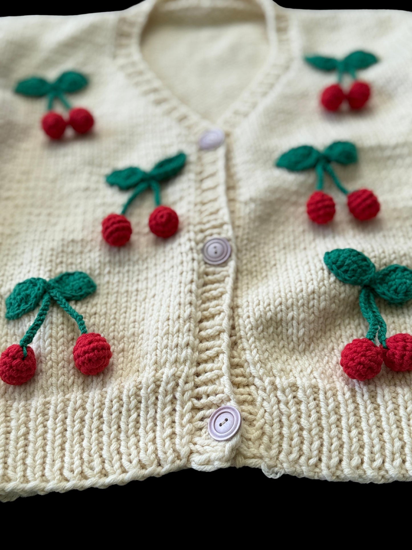 Cherry Cardigan,Handmade Cardigan,Trendy Cardigan,Gift for Girlfriend Wife,Birthday Gift,Fashion Cardigan