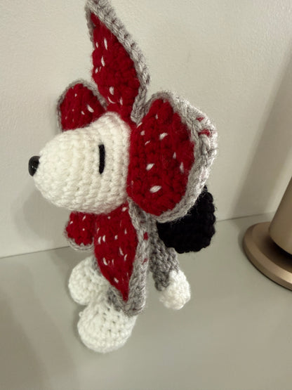 Demogorgon & Snoopy Inspired Crochet Flower Plush – Handmade Stranger Things Style Doll