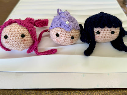 Huntrix Girls Keychain Set • K-Pop Demon Hunters Plush Bag Charm • Handmade Crochet SA