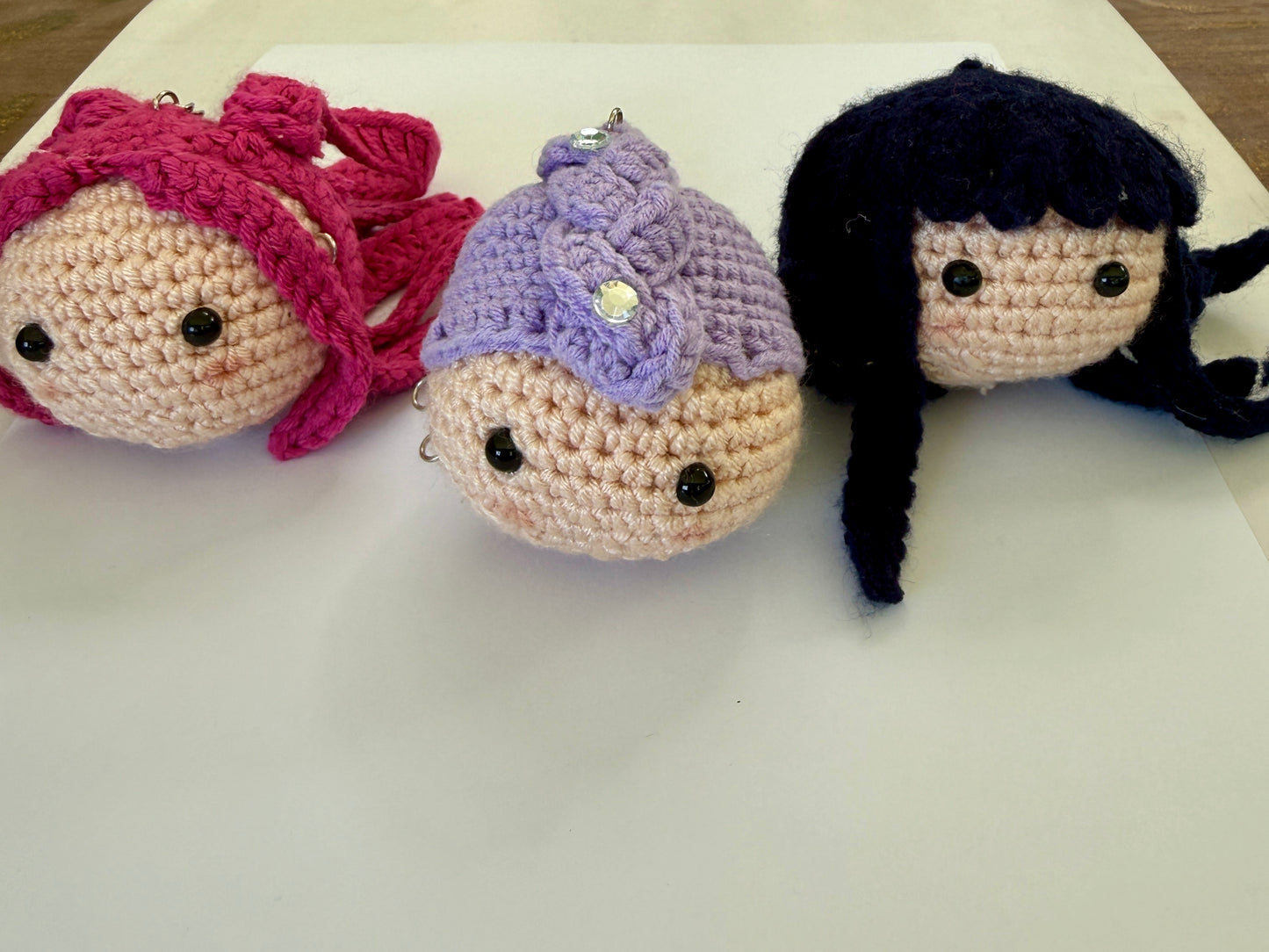Huntrix Girls Keychain Set • K-Pop Demon Hunters Plush Bag Charm • Handmade Crochet SA