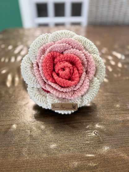 Handmade Crochet 3D Rose Handbag - Christmas Gift for Girls