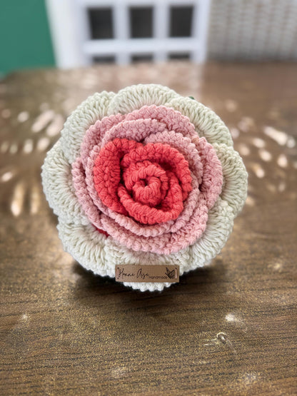 Handmade Crochet 3D Rose Handbag - Christmas Gift for Girls