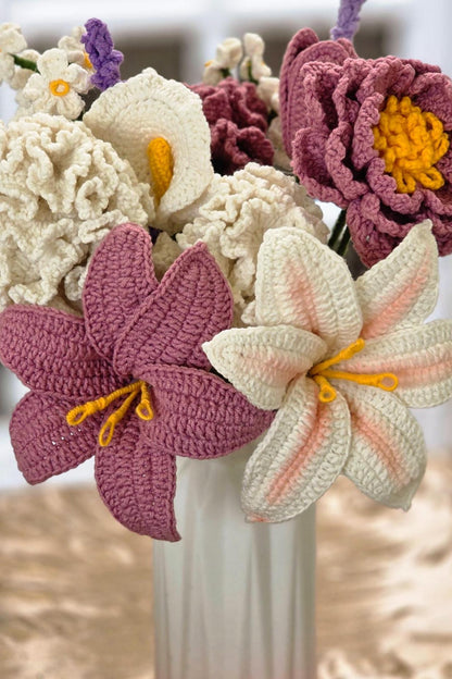 Handmade Crochet Flowers: Unique Home Decor Arrangement