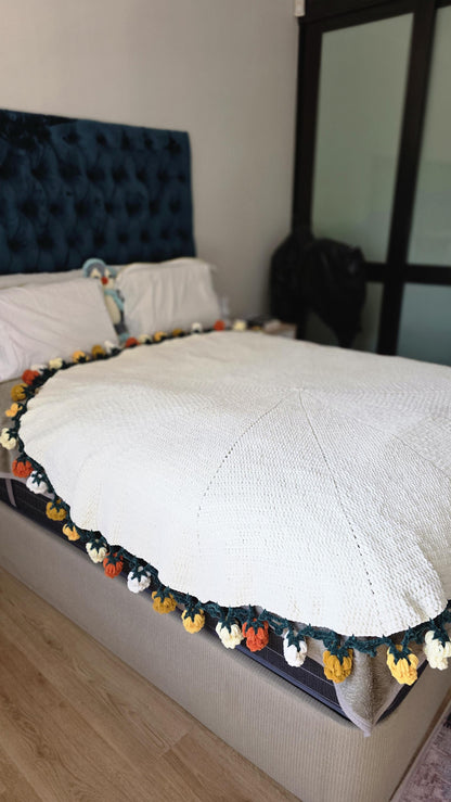Crochet Bouquet Blanket Velvet Yarn: Handmade Floral Bouquet Throw