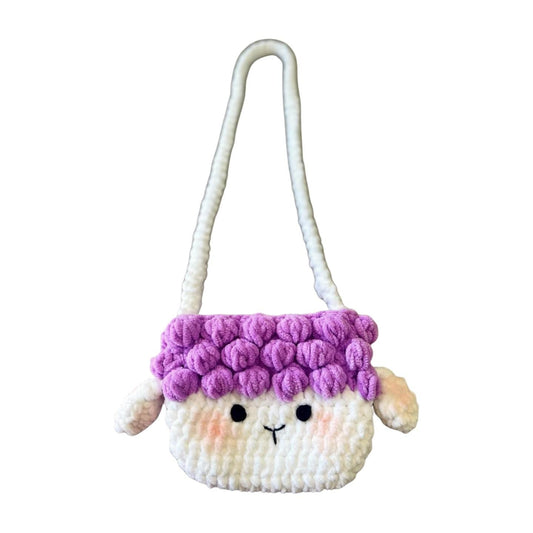 Crochet Lamb Crossbody Bag: Handmade Plush Purse for Toddlers