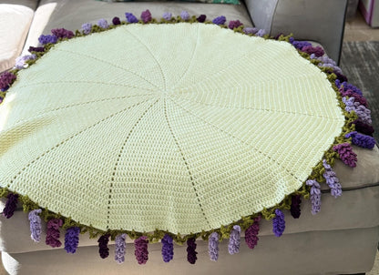 Crochet Lavender Bouquet Blanket: 3D Floral Throw, Soft Yarn Home Decor,Christmas Gift