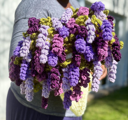 Crochet Lavender Bouquet Blanket: 3D Floral Throw, Soft Yarn Home Decor,Christmas Gift