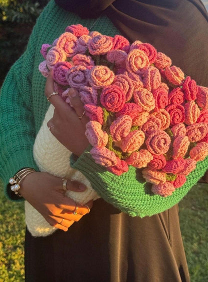 Handmade Crochet Flower Blanket: 3D Floral Bouquet Throw,Gift for Her, Unique Home Decor, Up to 200 cm Sizes Available,Christmas Gift