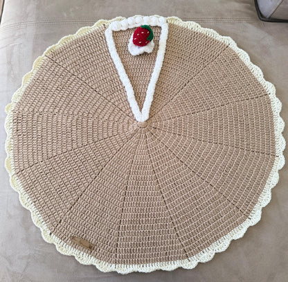 Crochet Cake Slice Blanket: Handmade Dessert Throw - Strawberry, Cherry, Oreo, Floral