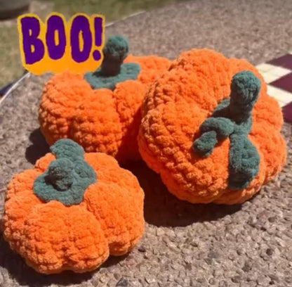 Handmade Crochet Halloween Set:Fall Decor, Plush Pumpkins, Ghost, Spider Bag & Keychain