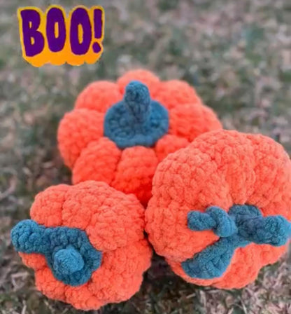 Handmade Crochet Halloween Set:Fall Decor, Plush Pumpkins, Ghost, Spider Bag & Keychain