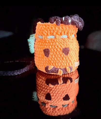 Handmade Crochet Halloween Set:Fall Decor, Plush Pumpkins, Ghost, Spider Bag & Keychain