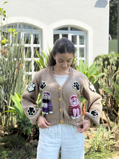 Handmade Cat Cardigan: Trendy Knit Fashion,Unique Christmas gift for cat lovers