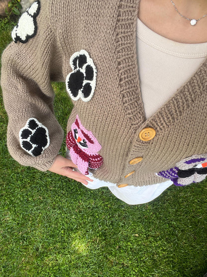 Handmade Cat Cardigan: Trendy Knit Fashion,Unique Christmas gift for cat lovers