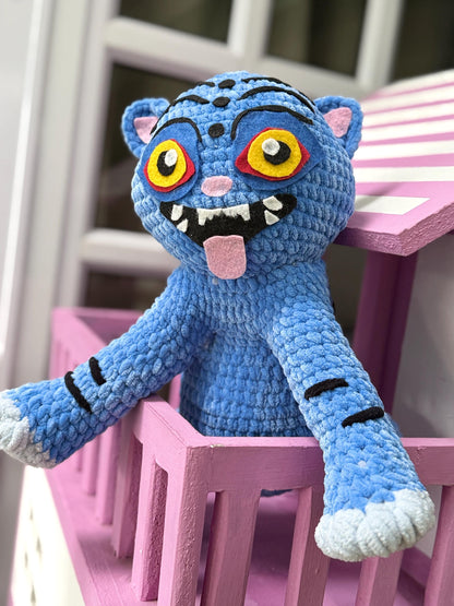 Handmade Crochet Plush – Inspired by Derpy Tiger (K-Pop Demon Hunter)