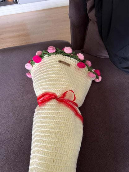 Handmade Crochet Flower Blanket: 3D Floral Bouquet Throw,Gift for Her, Unique Home Decor, Up to 200 cm Sizes Available,Christmas Gift