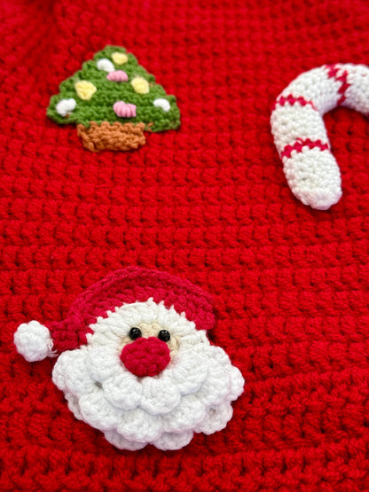 Handmade Crochet Christmas Dog Sweater: Holiday Santa Outfit-Pet Costume