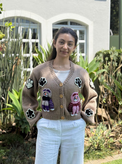 Handmade Cat Cardigan: Trendy Knit Fashion,Unique Christmas gift for cat lovers