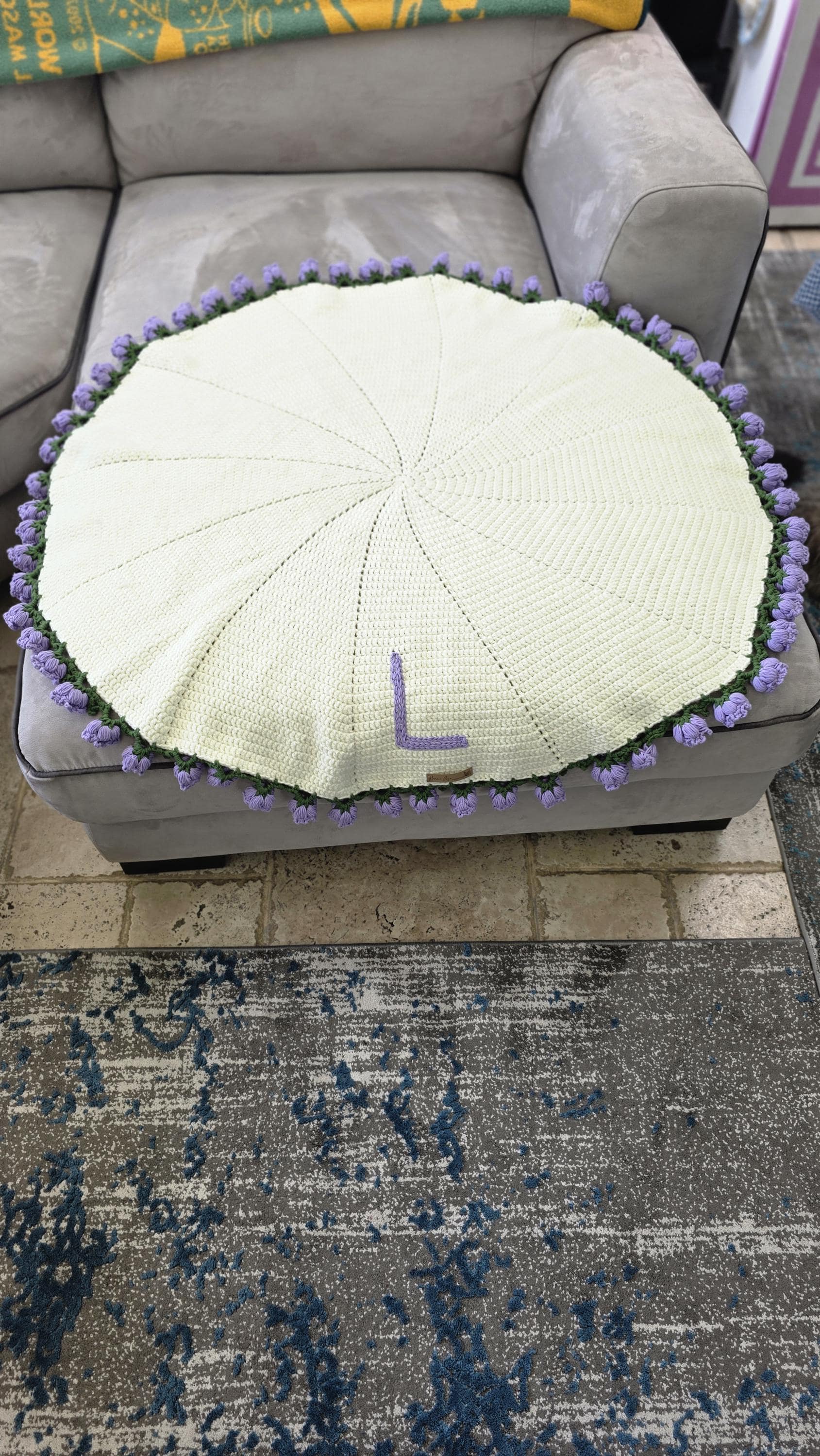 Handmade Crochet Flower Blanket: 3D Floral Bouquet Throw,Gift for Her, Unique Home Decor, Up to 200 cm Sizes Available,Christmas Gift