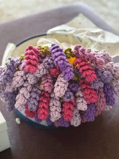 Crochet Lavender Bouquet Blanket: 3D Floral Throw, Soft Yarn Home Decor,Christmas Gift