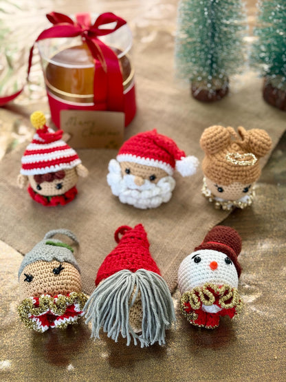 Handmade Crochet Christmas Ornaments – Santa, Angel, Gnome, Snowman & More | Unique Baubles, Christmas Tree Balls