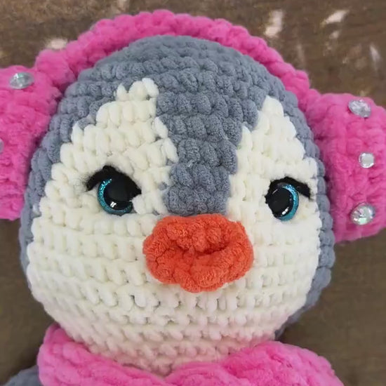 Handmade Velvet Penguin Plushie: Customizable Amigurumi Toy,Christmas Gifts for Kids
