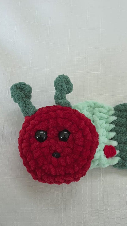 Crochet Caterpillar Scarf – Plush Velvet, Custom Colors